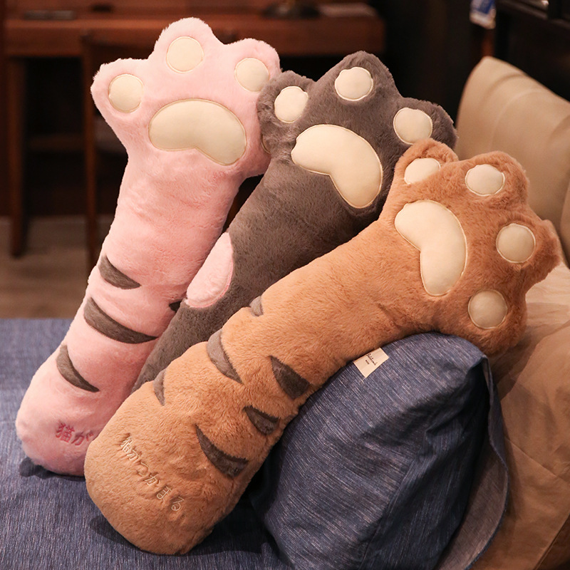 可爱猫咪爪床头长条抱枕大靠背垫女生侧睡孕妇夹腿睡觉可拆洗