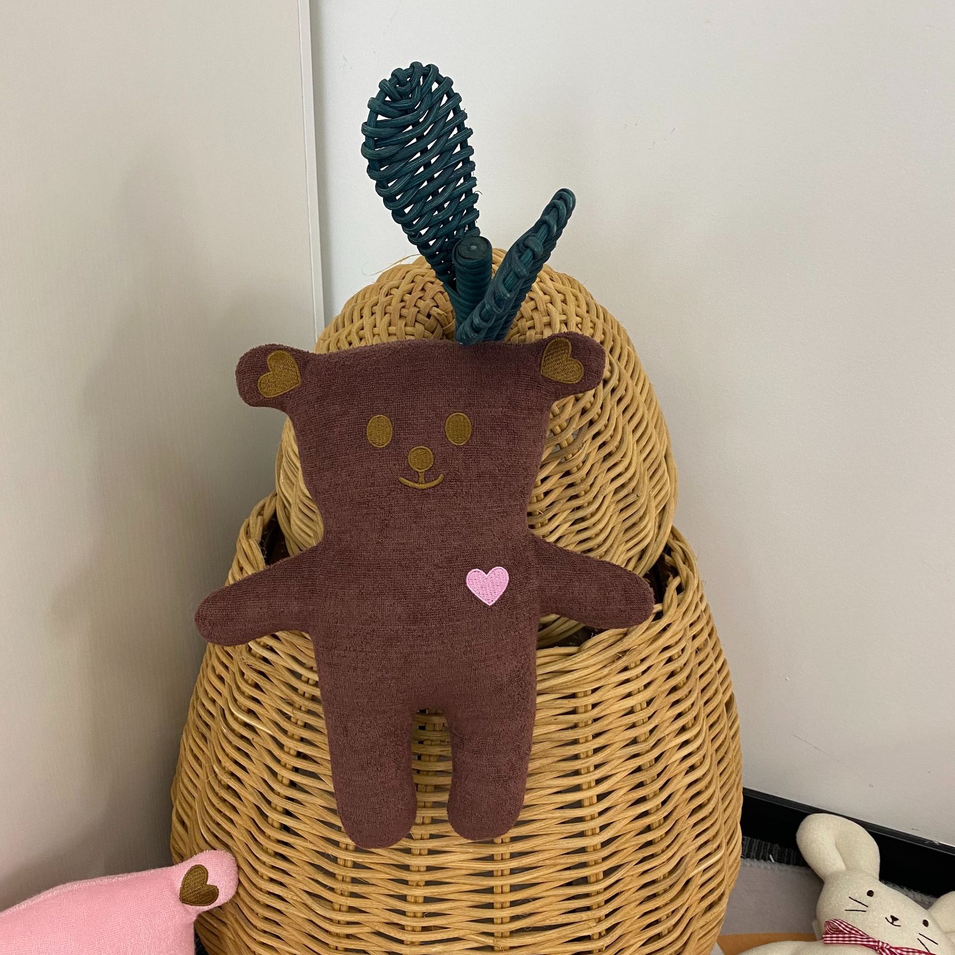 ins新款可爱安抚娃娃 爱心小熊安抚娃娃 睡眠玩偶婴儿毛绒布偶