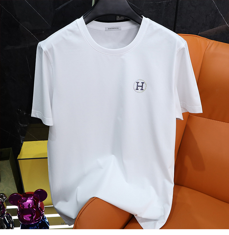欧洲站潮牌男士短袖t恤小h字母小清新潮流短袖明星网红同款短袖