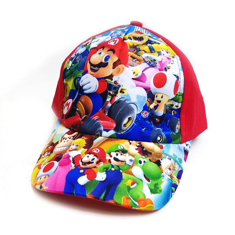 Super Mary Mario Cartoon Printing Children's Baseball Cap Children's Sun Hat Mario Bros Peaked Cap