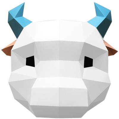 熊猫头套动物纸模创意可爱搞怪沙雕儿童面具diy拍照表演道具