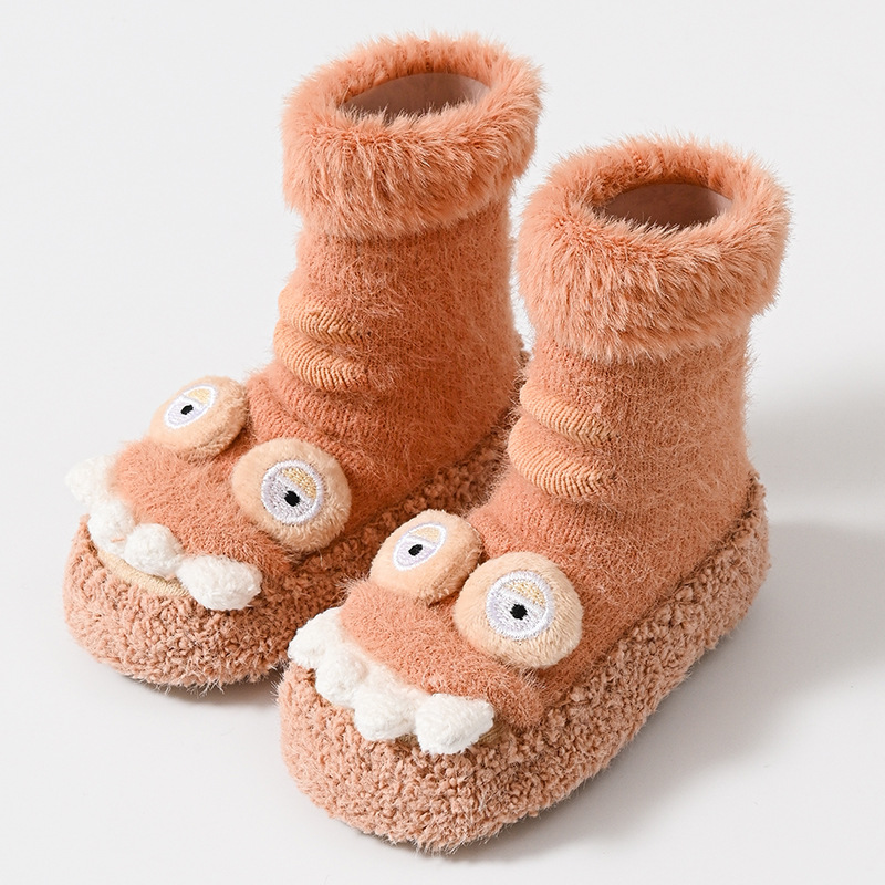 Baby's Shoes Boot Socks Autumn and Winter Thick Fleece 0-6-December Winter Plush Keep Baby Warm Soft Bottom Non-Slip Cool-Proof Floor