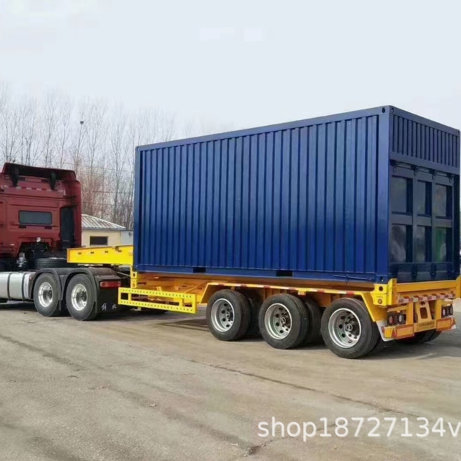 骨架自卸半挂车 集装箱后翻半挂车 公铁联运大额颈箱式自卸半挂车