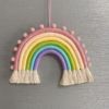 ins Nordic Rainbow tassels Hair ball Hairdressing Hairpin Arrangement Storage weave children Room Ornament Wall decoration