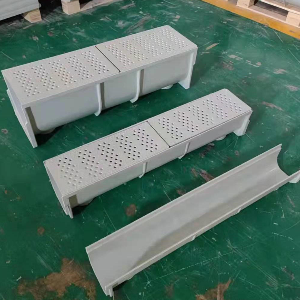 玻璃钢排水沟u型槽户外排水槽厨房下玻璃钢盖板成品线性排水沟