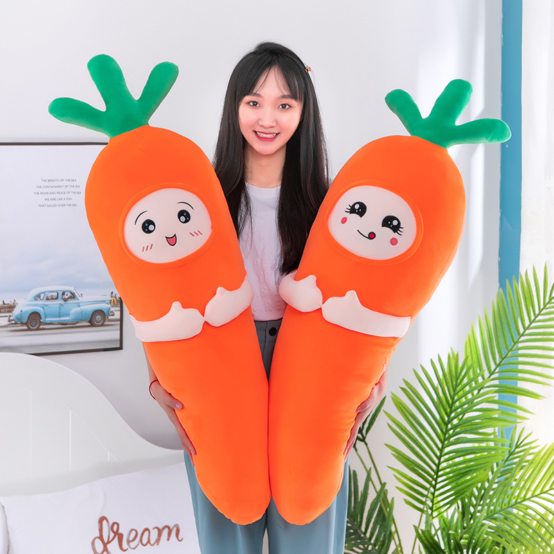 新款表情搞怪胡萝卜毛绒抱枕大号胡萝卜玩具公仔孕妇睡枕夹腿批发