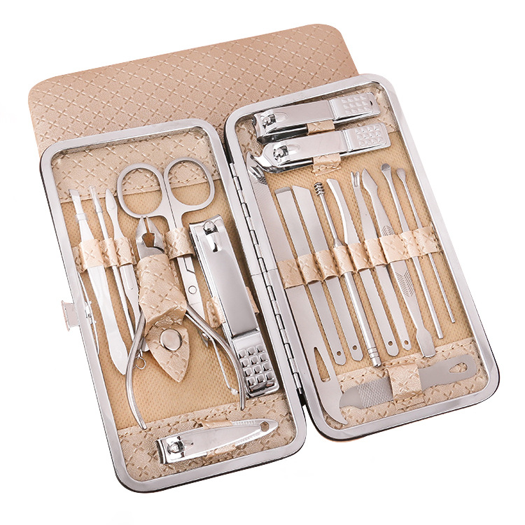 Manicure Set Wholesale Local Gold 19-Piece Set Beauty Manicure Manicure Tools Gift Nail Clippers Nail Clippers Set