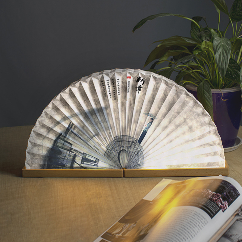 新年礼品企业年会扇形灯定制企业礼品灯定制ip来图定制礼品小夜灯