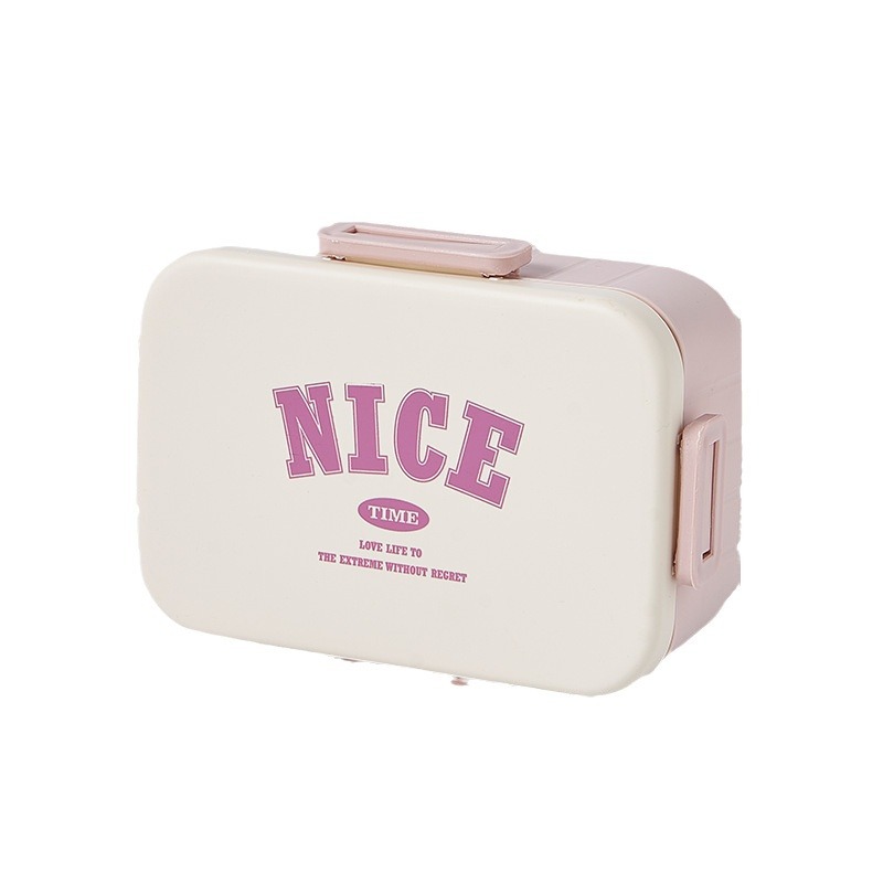 Good-looking Fruit Three-Grid Lunch Box Office Worker Microwave Heated Bento Box Girl Heart Portable Lightweight Lunch Box