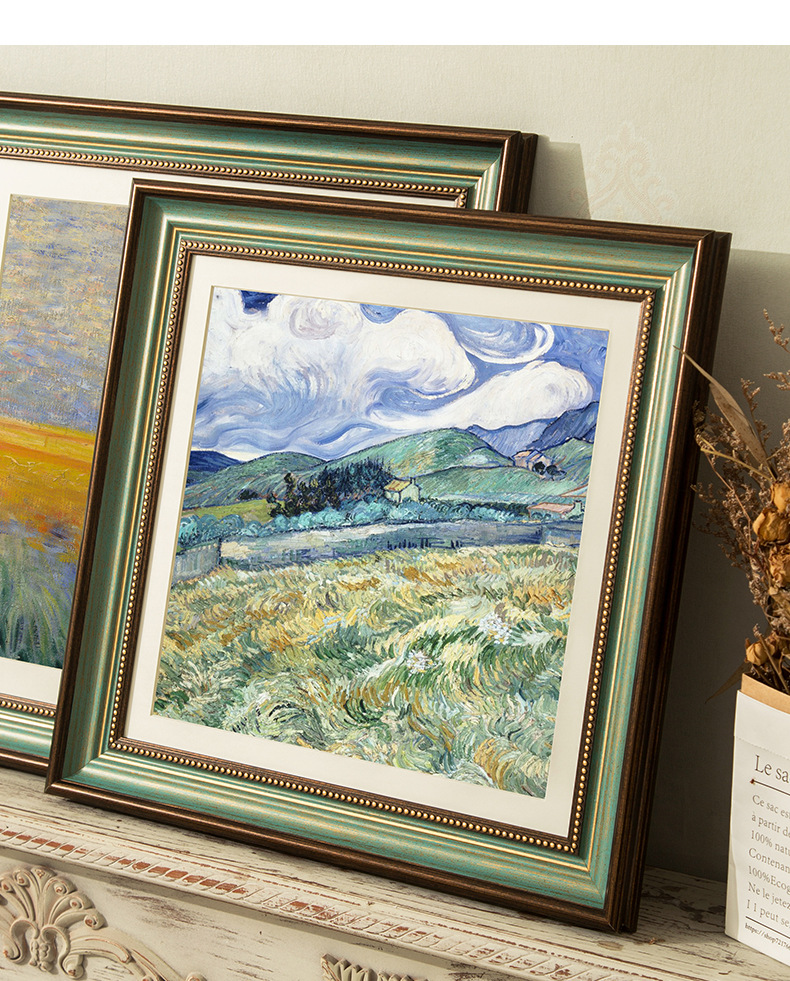 美式复古油画正方形框外框十字绣装裱相框国画挂墙制作任意尺寸