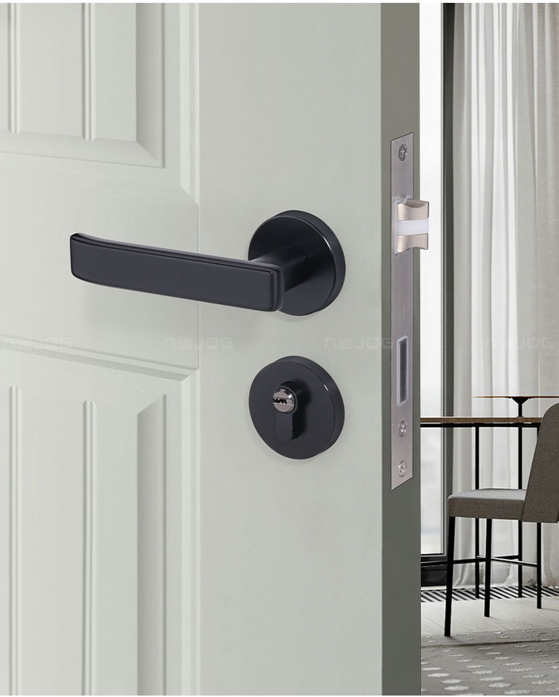 九固锌合金家用卧室房门锁室内静音把手通用木门卫生间磁吸分体锁