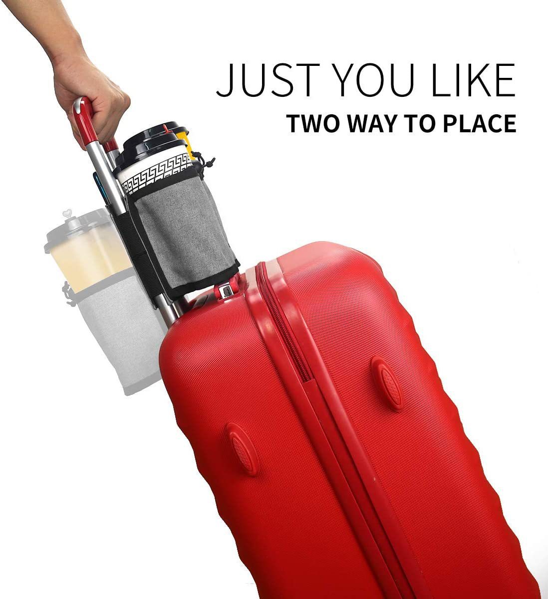 Luggage Armrest Buggy Bag Water Cup Drink Storage Bag Travel Cup Holder Not Pick Suitcase Handle