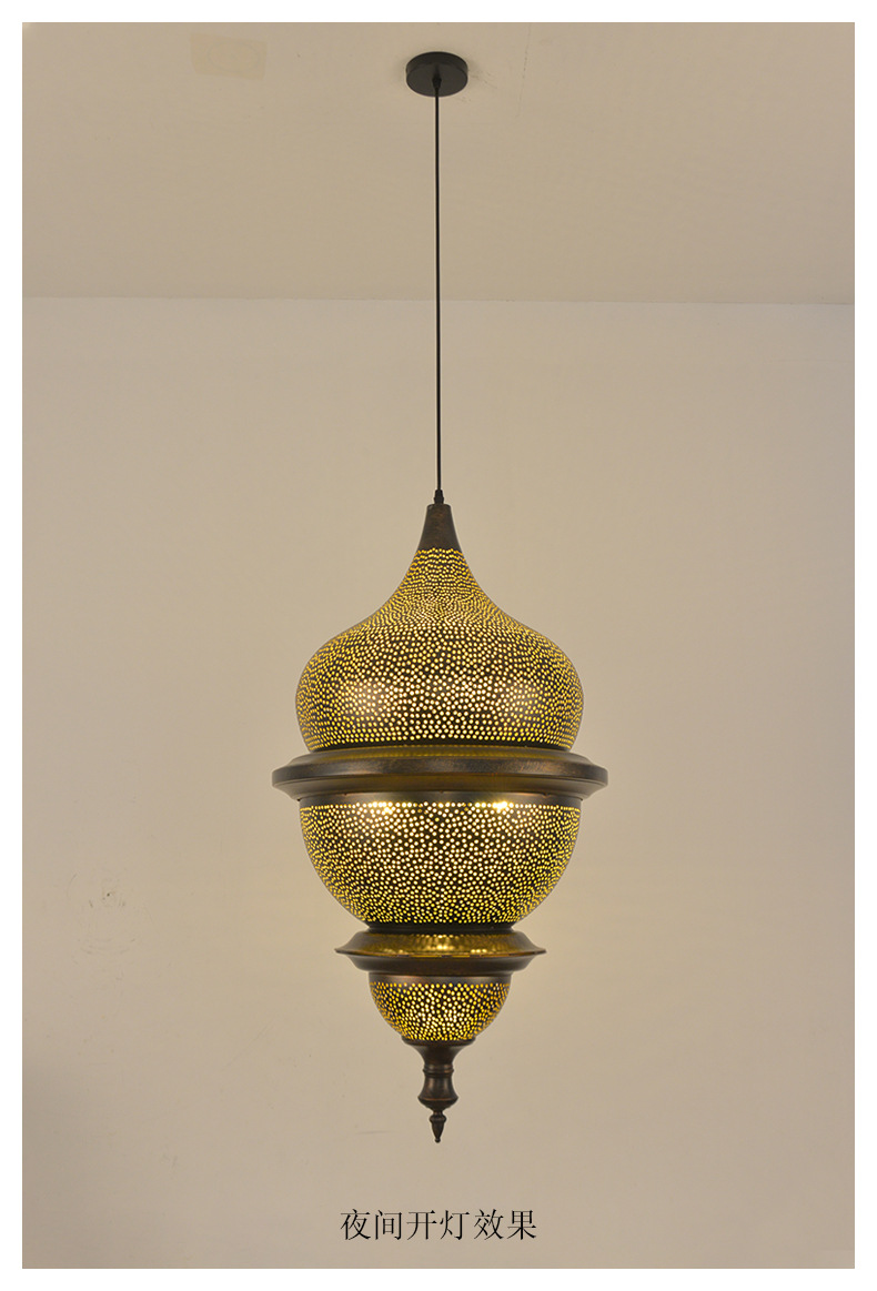 新疆阿拉伯风吊灯餐厅客厅民族特色异域风情铁质镂空漫咖啡灯具