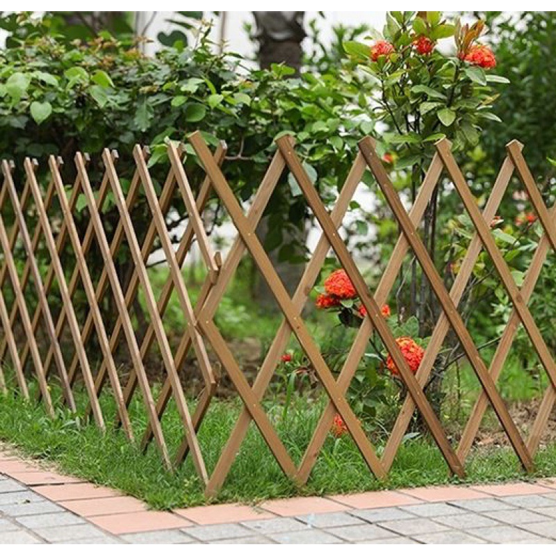户外防腐实木栅栏庭院伸缩小篱笆花园围栏室内墙面装饰网格爬藤架