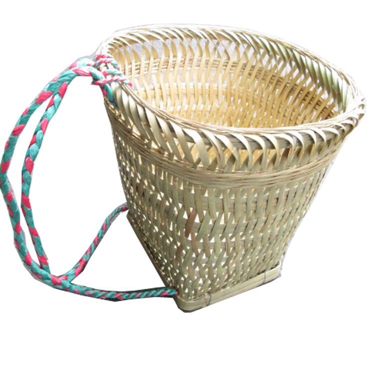 批发42cm竹背篓背兜收纳篮货运杂物筐 菜篮 竹编工艺品-阿里巴巴
