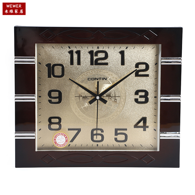 Kangtian Wall Clock Square Living Room Room Stylish and Personalized New Chinese Fashion Wall Clock Wholesale Direct Supply Factory Foreign Trade