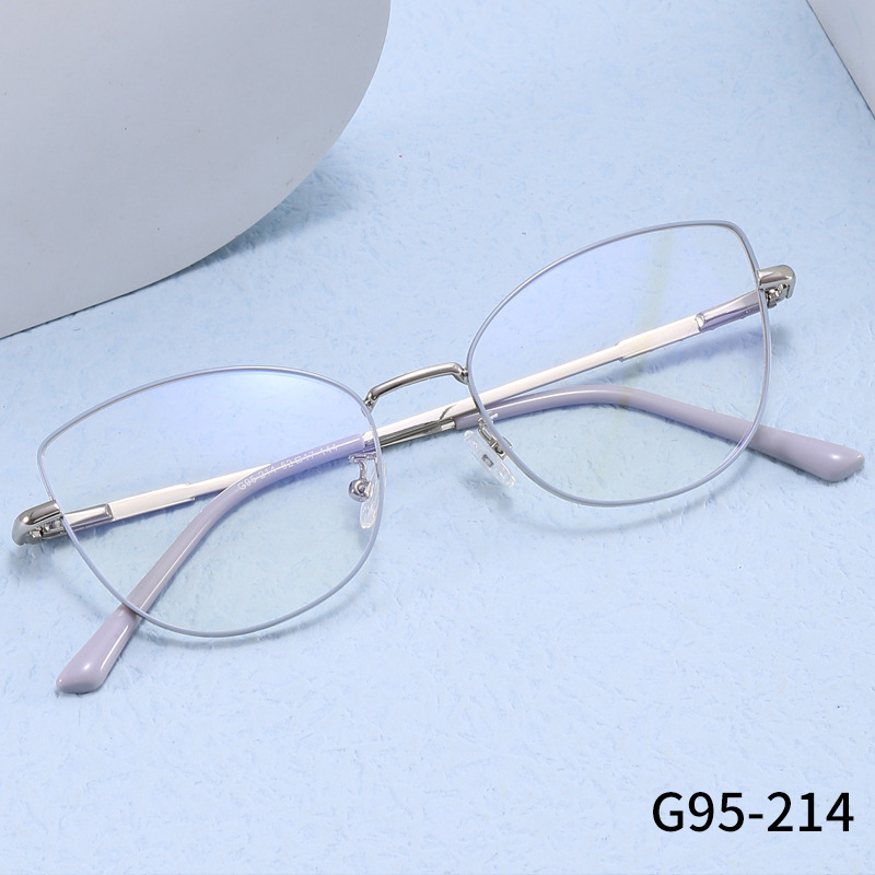 Factory Wholesale Elegant Face-Looking Small Glasses Frame Men and Women Decoration Plain Lens Optical Frame Metal Spectacle Frame