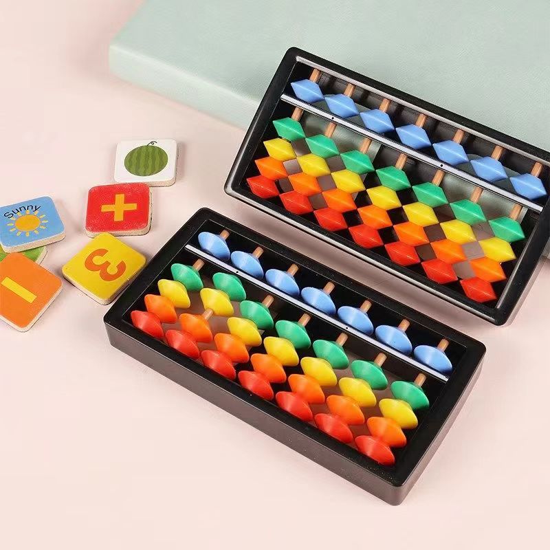 New elementary school children abacus abacus 7-level 11-level 13-level 15-level 17-level solid wood mathematical Abacus image