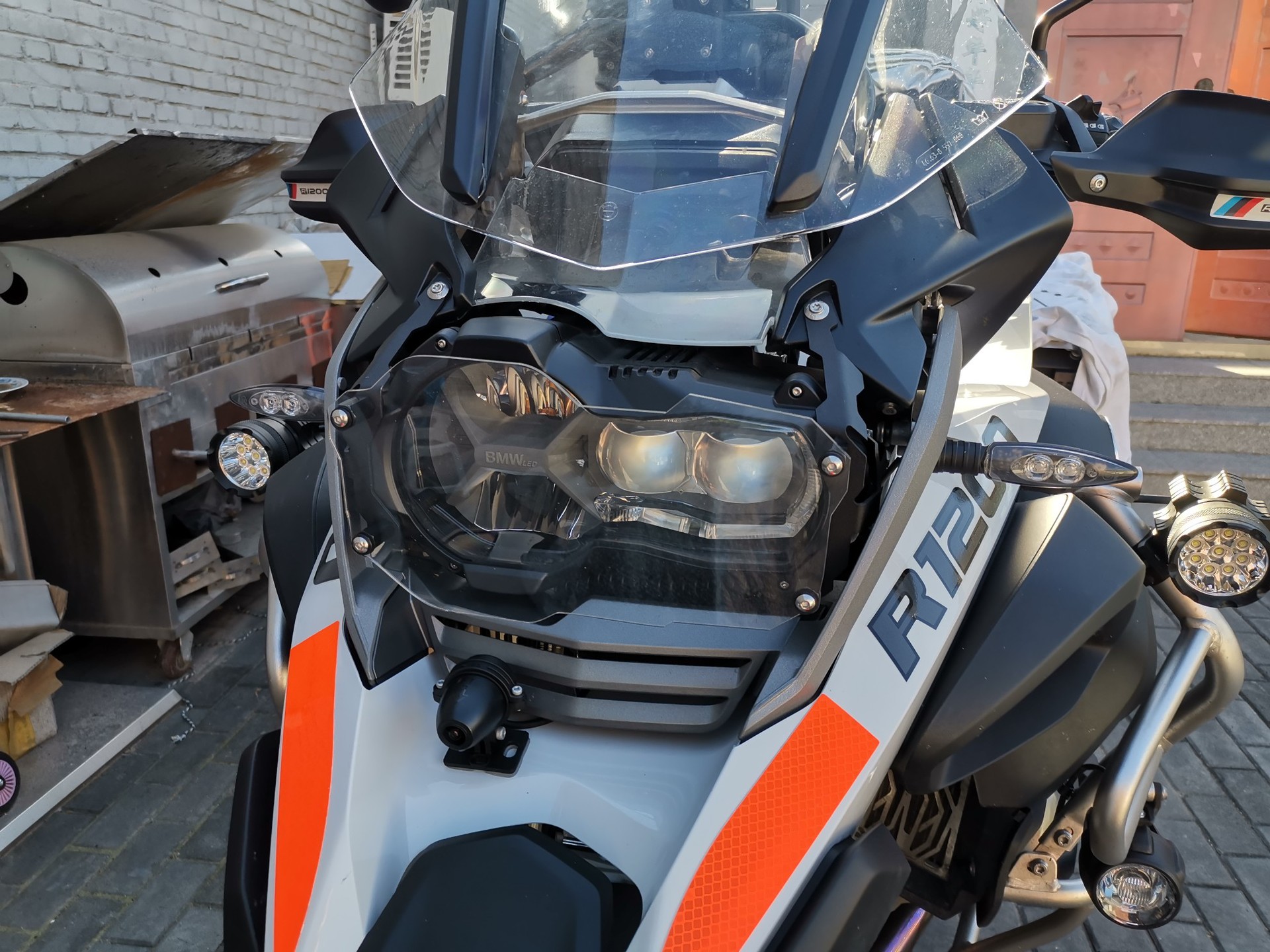 适用于bmw r1200gs adv水鸟 13-19年改装前大灯防护网大灯保护罩