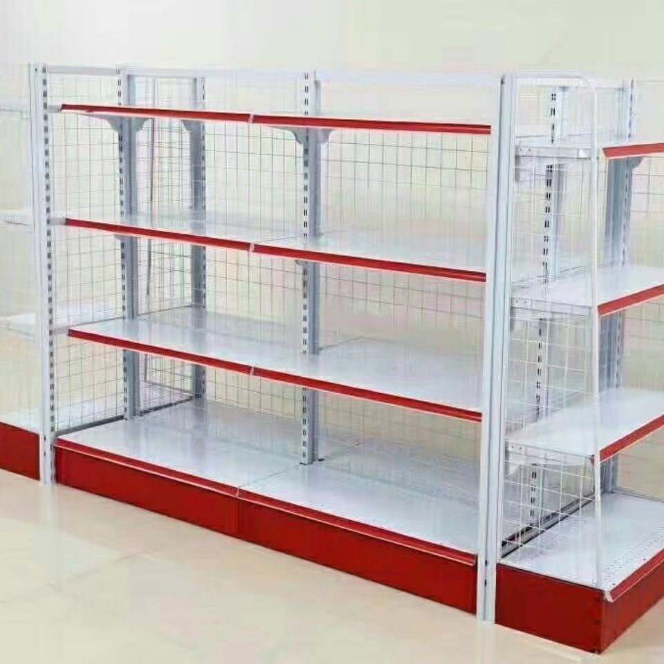 特价超市货架药店商场百货副食母婴店便利店货架单双面背网展示架