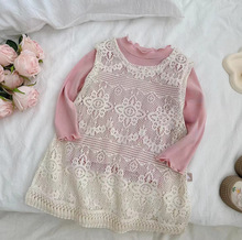 女童套装春装2024新款儿童洋气时髦小童衣服宝宝罩衫两件套春秋季