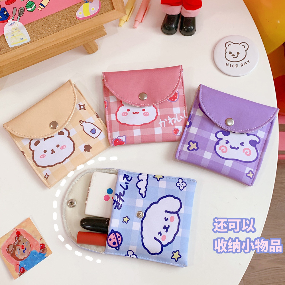 Japanese and Korean Lovely Fancy Ins Style Large Capacity Aunt Towel Storage Bag Cute Puppy New Bag Coin Purse Buggy Bag