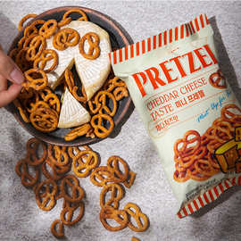 pretzel三进迷你饼干圈韩国进口咸味爱心蝴蝶形小零食饼干85g*24