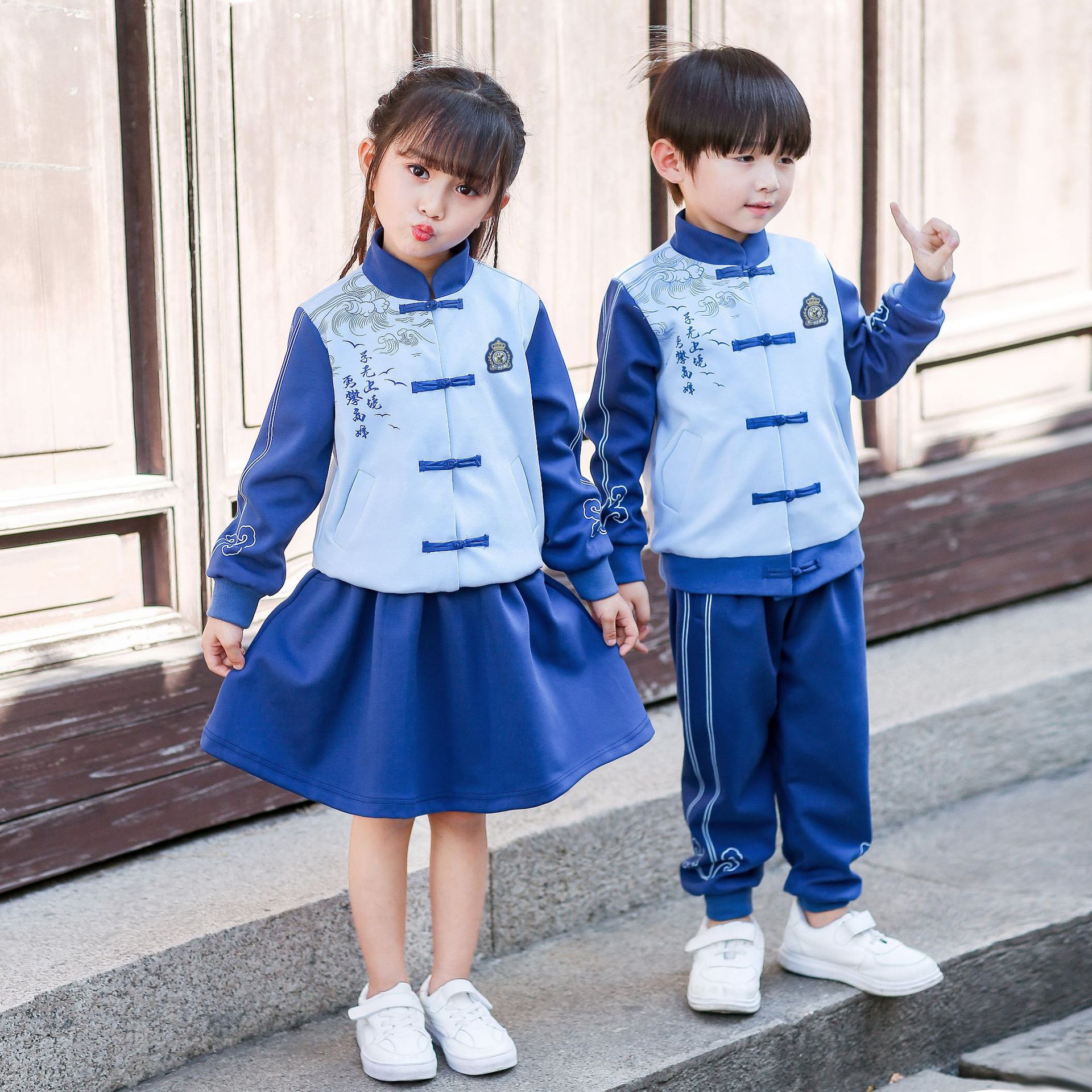 幼儿园园服春秋装中国风儿童汉服班服运动套装国学新款小学生校服