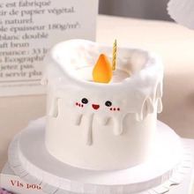 ins简约软陶小水滴蛋糕装饰摆件可爱小鬼生日蛋糕配件小蜡烛摆件