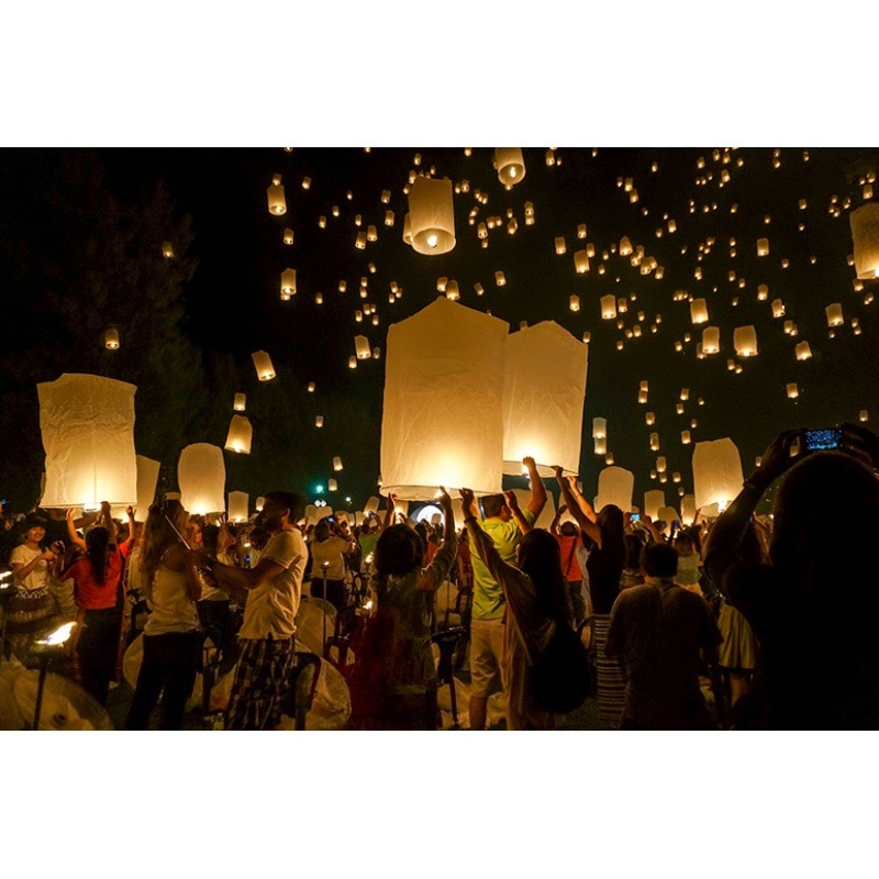 孔明灯安全型阻燃大号加厚创意浪漫网红灯家人朋友节日聚会许愿财-阿