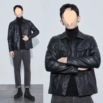 男士复古皮衣外套男春秋款新款韩版皮夹克仿车外套休闲潮流-阿里巴巴