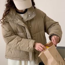 女短款2022冬季羽绒服新韩版宽松加厚白鸭绒小个子面包服外套批发