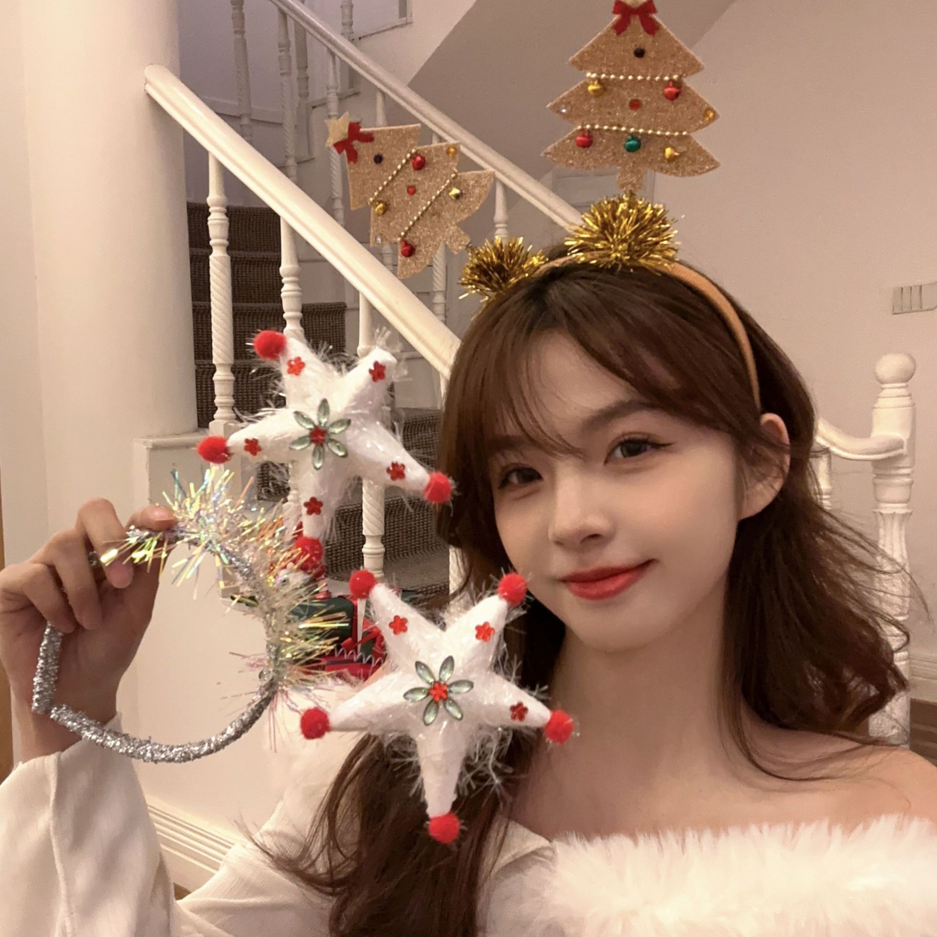 High-Grade Sequined Christmas Bow Headband New Cute Women's Headband Holiday Funny Atmosphere Hair Accessories