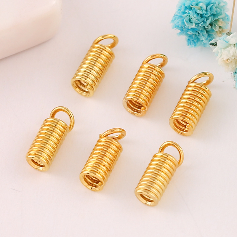 diy饰品配件带吊钩弹簧拉簧配件手链项链耳环首饰链接扣绳扣羽毛