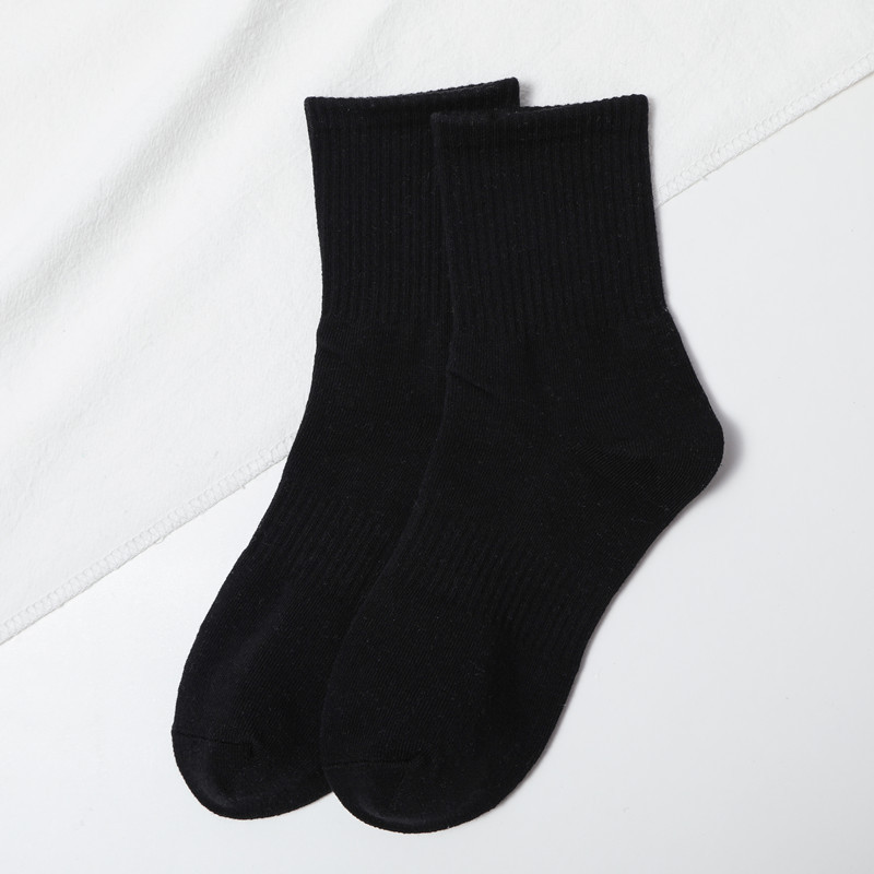 Black and White Two-Color Leisure Sports Socks Women's High Elastic Band Trendy Socks Waist Design 168-Pin Socks Men's and Women's Low Cut Socks