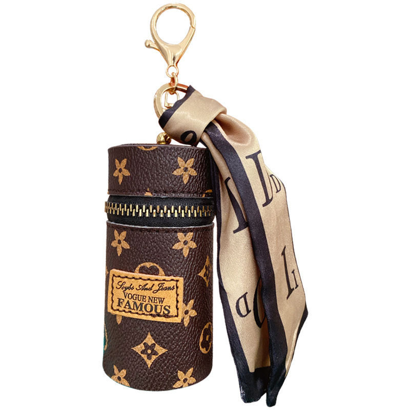 Amazon Hot Sale Portable Lipstick Pack Keychain Mini Cylinder Coin Purse Light Luxury Collection Narun Cream Bag