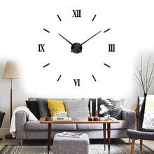DIY挂钟欧式亚克力大尺寸客厅卧室创意立体墙贴装饰罗马字钟表