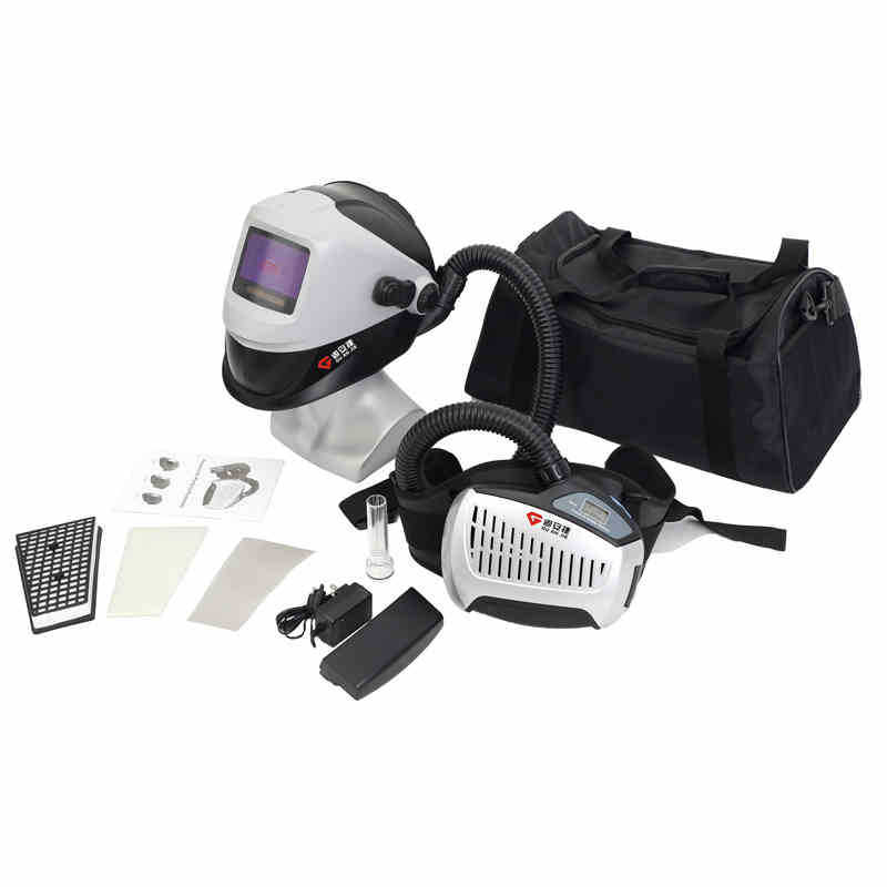 固安捷电动送风式自动变光电焊面罩套装焊工焊接头戴送风电焊面罩