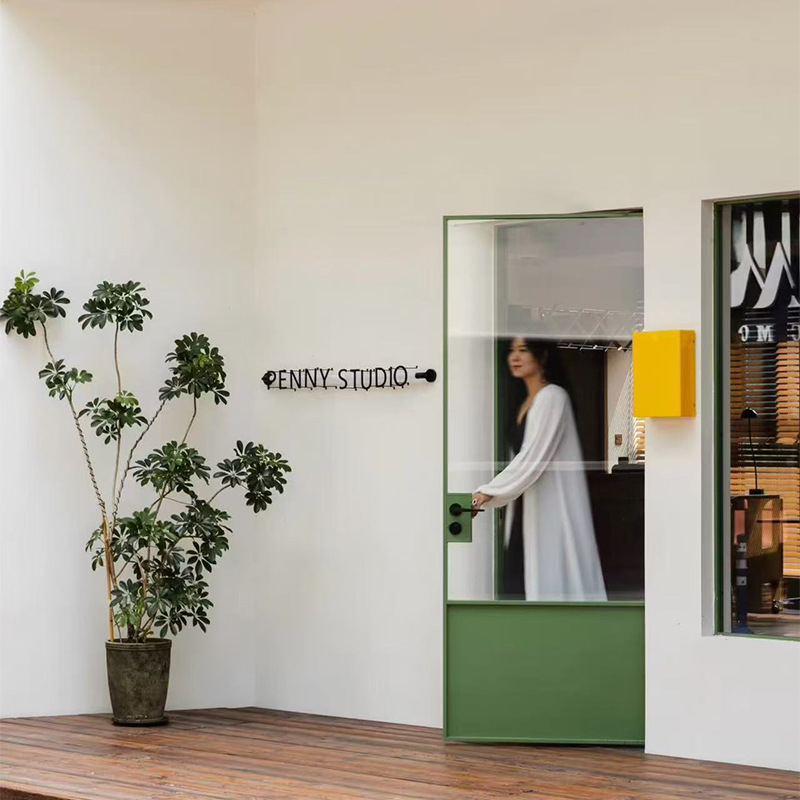 网红法式铁艺门玻璃门复古卫生间包厢门店铺门进户门平开门老铁门