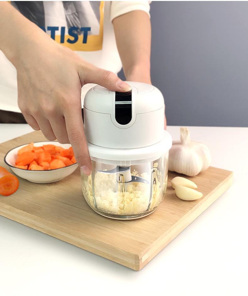 捣蒜器电动小型蒜泥神器打蒜蓉捣碎迷你搅碎机拉大蒜蓉机250毫升