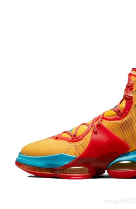 高品质詹姆斯19代篮球鞋黑红高帮全掌气垫缓震实战耐磨室内运动男-阿