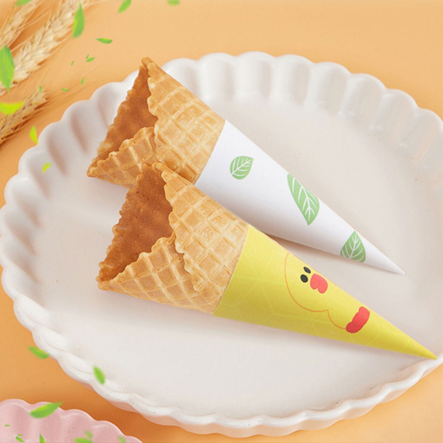 奶茶店24度加厚冰淇淋脆筒蛋筒华夫脆皮甜筒冰激凌脆皮筒蛋托400