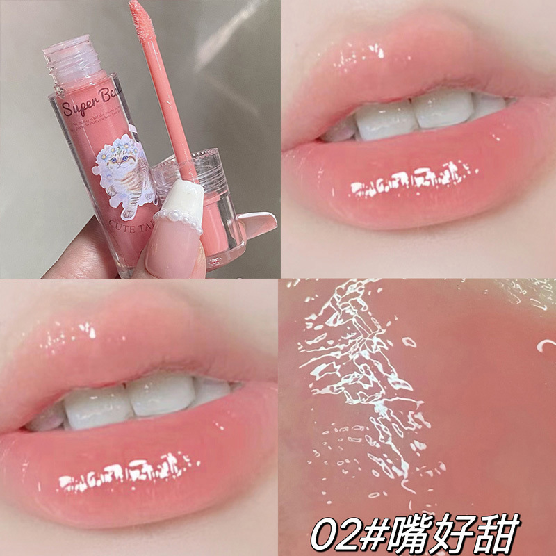 Cappuvini Cat Lip Gloss Lip Essence Honey Lip Lacquer Lip Care Oil Mirror Lipstick Full Lips Lip Gloss Lipstick