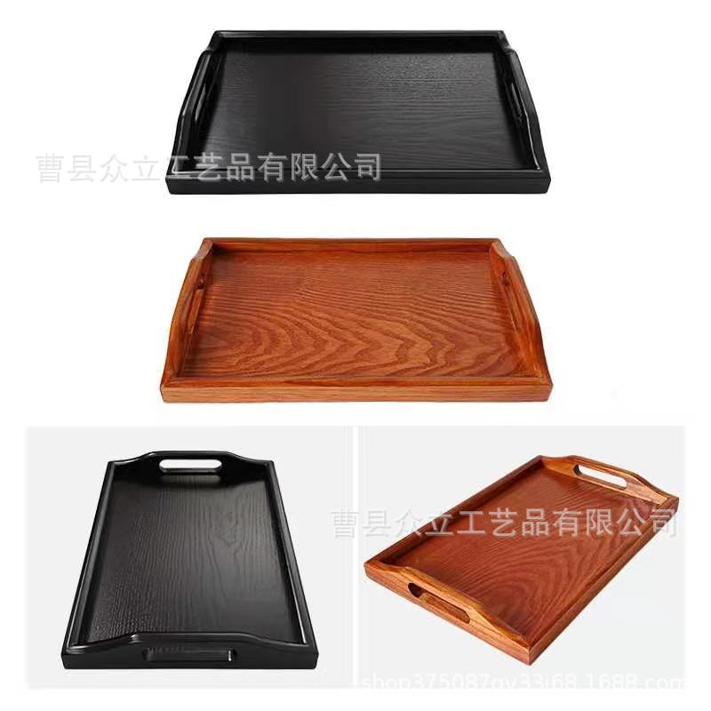 Factory Multi-Specification Wooden Tray Dessert Bread Plate Restaurant Hotel Wooden Fruit Plate Pastry Nut Display Plate