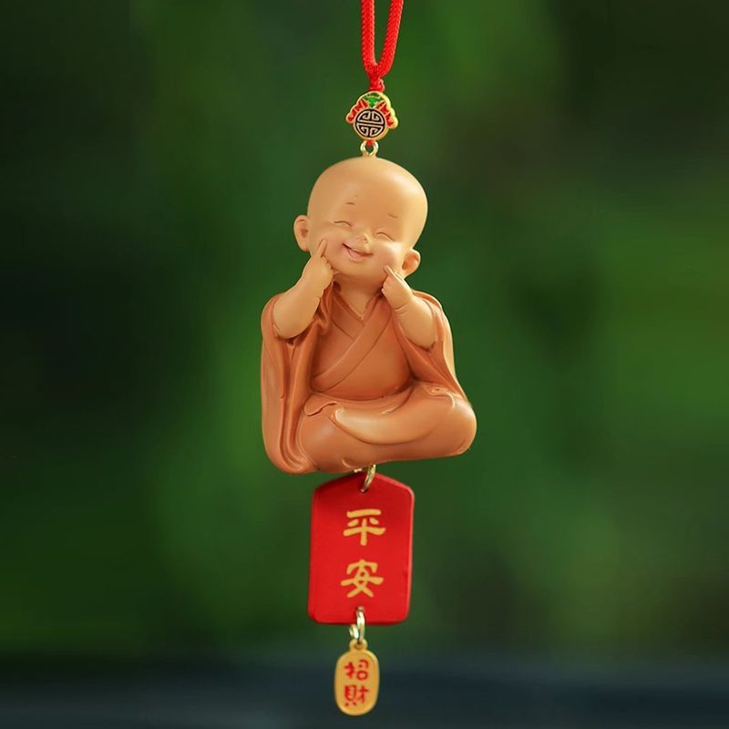汽车挂件小和尚车内挂饰个性创意车载装饰品后视镜吊坠出入平安款