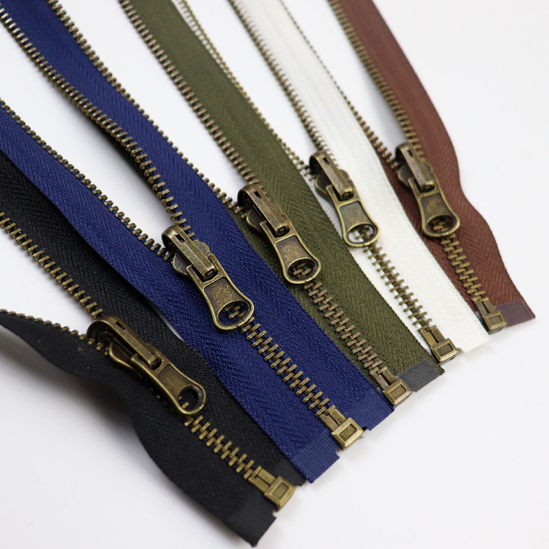 5号金属开尾青古铜牙旋转头双面两用铜拉链开口铜拉锁厂价直营