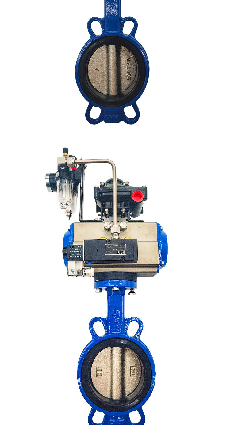 d671x气动对夹式铸铁软密封蝶阀气动蝶阀支持来图来样定制