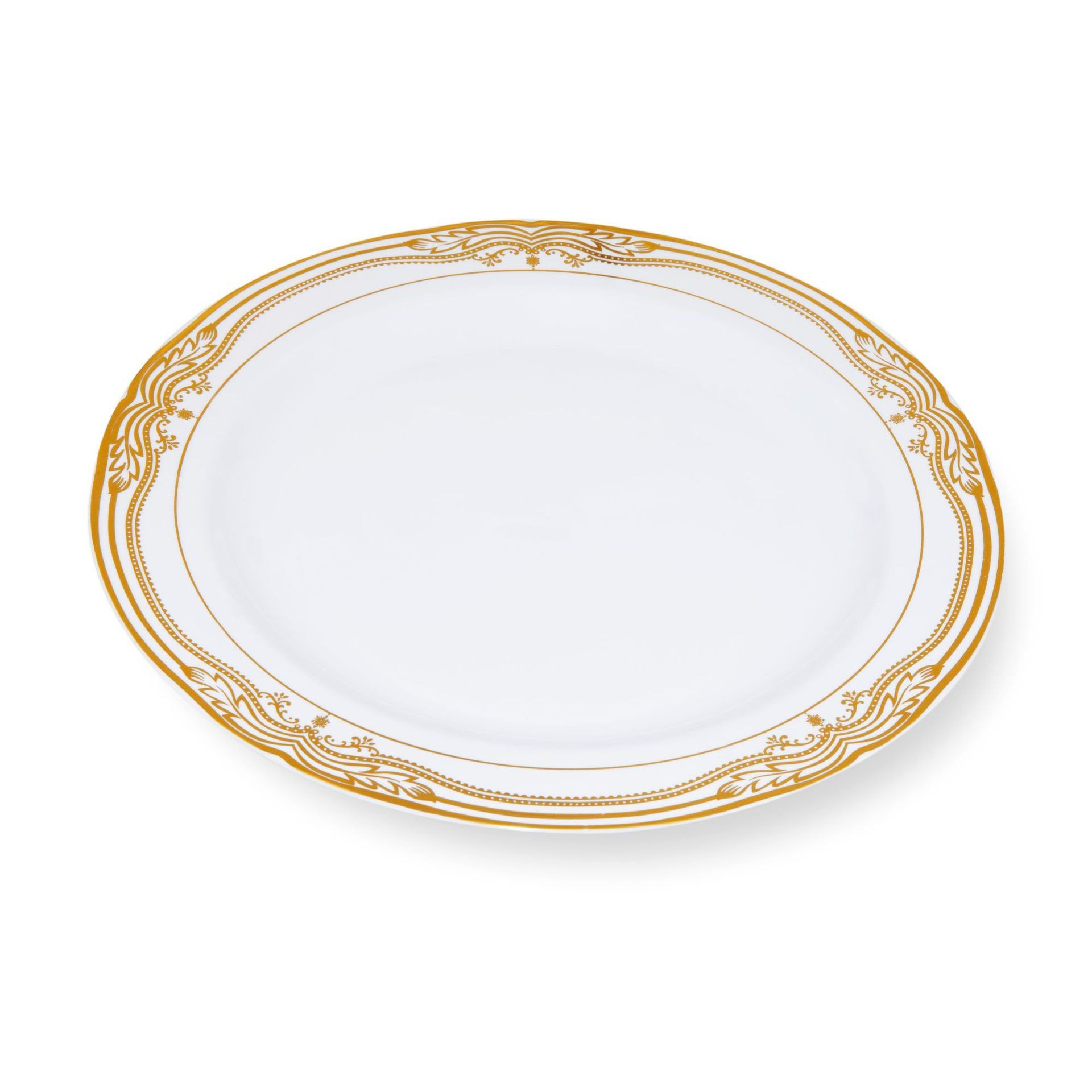 食品级ps硬塑料餐盘金色花边盘银色花边晚餐7.510.25英寸套装碟盘