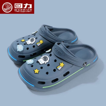 回力洞洞鞋男夏季沙滩海边外穿运动厚底踩屎感柔软diy凉鞋男批发