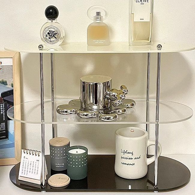 INS Style Storage Rack Acrylic Shelf Bathroom Countertop Cosmetics Multi-Layer Display Perfume Cup Holder